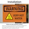 Signmission Hot Surface Sign, 5 in H x 7 in W, Vinyl Decal, Very Hot Water With Symbol OS-2PACK-WS-D-57-L-12449 - alternate 4